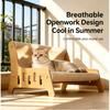 Solid Wood Cat Sofa Sisal Scratcher Bed Anti Shed Natural Sisal Mat Multi Size Pet Lounge Furniture Stable Frame Cat Rest
