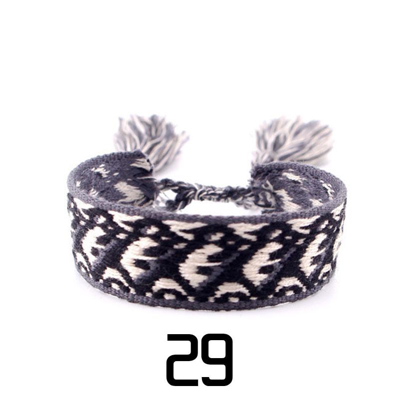 Women Fashion Jewelry Gift Colorful Decorative Pattern Embroidered Handmade Woven Bracelet Bohemian