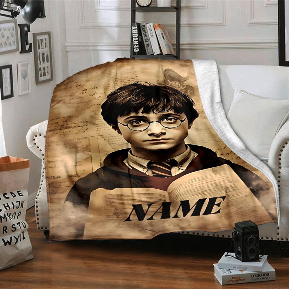 Custom Name "Harry Potter Adventure" Blanket for Couch & Bed, Plush Cozy Fuzzy Blanket Super Soft & Warm Blankets for Fall and Winter. 090867