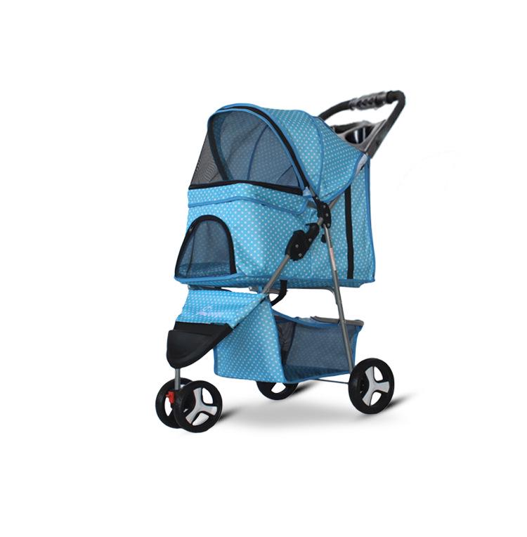 Three-Wheeled Lightweight Pet Stroller for Small and Medium Dogs and Cats, Foldable and Universal Design