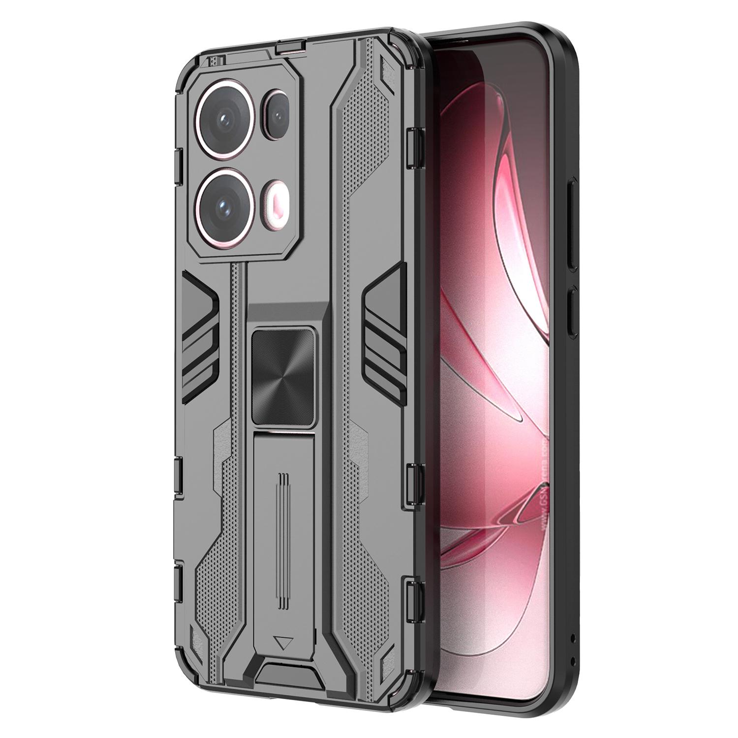 

For Oppo Reno13 Pro 5G Case PC + TPU Shockproof Phone Cover with Kickstand F