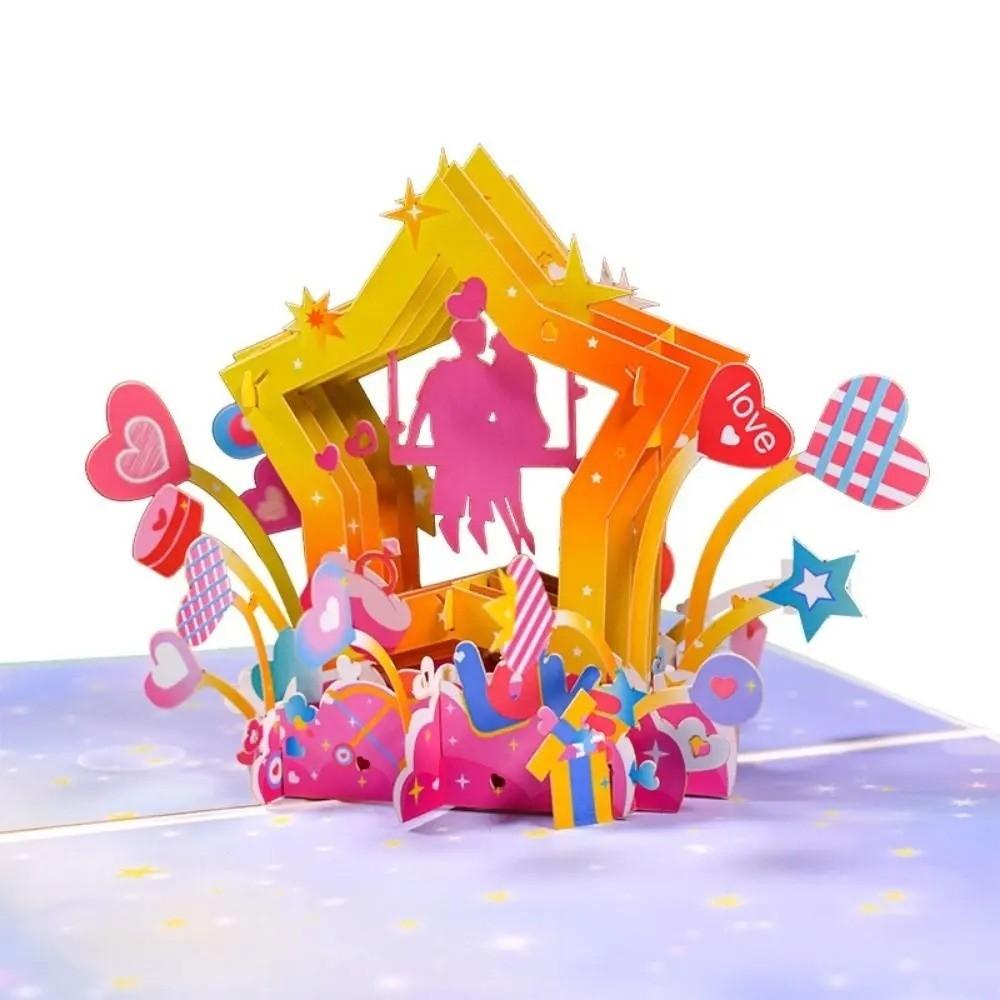 Papierskulptur Pop-Up Valentinstagskarten Romantische Hochzeitssegenskarte Geschenk für Paare