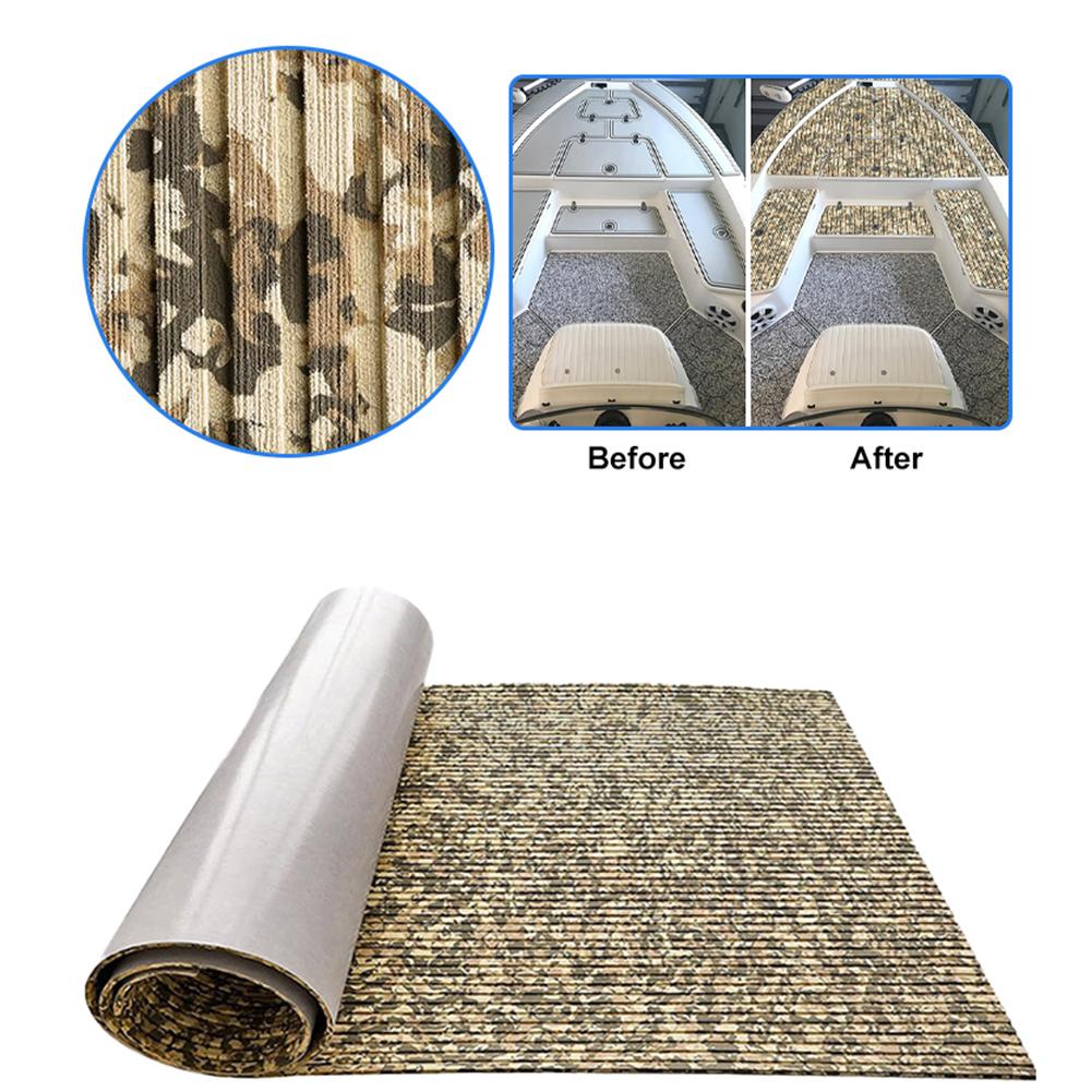 

1200*550*5mm EVA Boat Decking Sheet Marine Flooring Anti Slip Pad With Pattern Self-Adhesive Surfboard Mat Water Sports Traction коричневий
