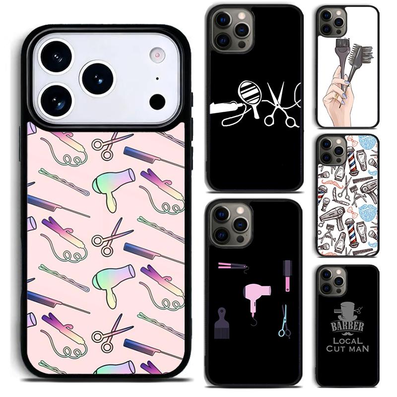 Hair Stylist Tools Hairstyle Phone Case for iPhone 17 16 15 Pro Max Air 14 13 12 11 Plus Shockproof Cover