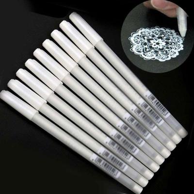 1pcs Highlighted White Ink 0.8mm Micro Pigment Marker Graphic Art Pens Drawing