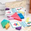 Children'S Tangram Building Block Mirror Puzzle Kindergarten Early Education Puzzle Geometric Shape Cognition Wooden Toy