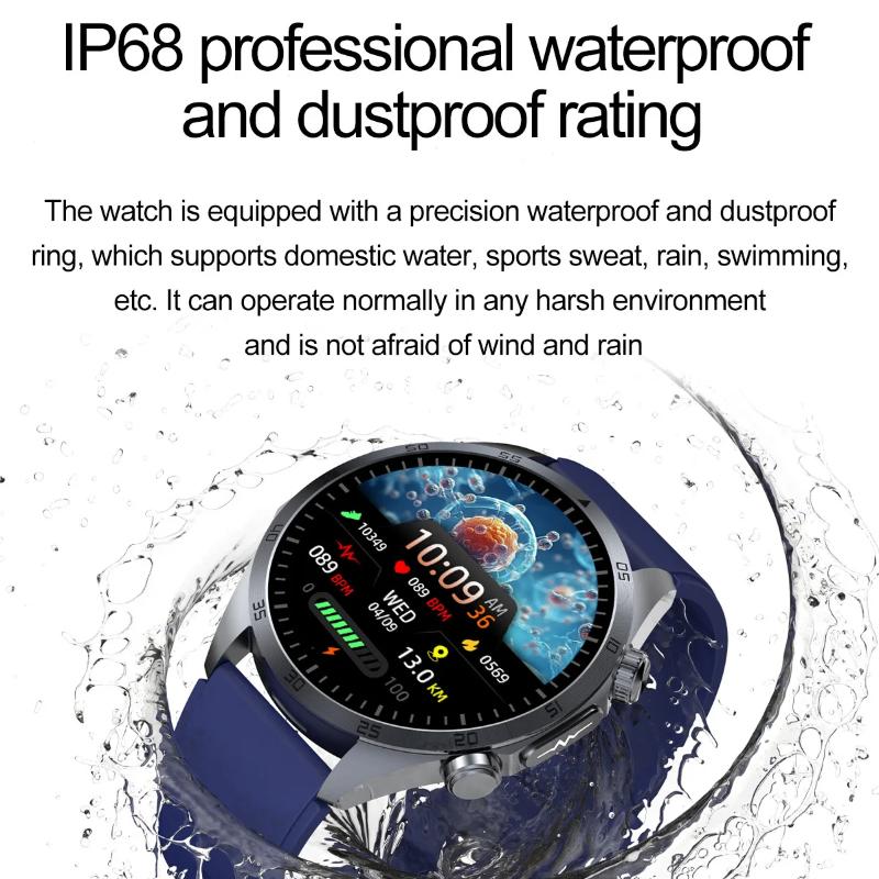 2025 Novo Relógio Inteligente de Saúde com Fisioterapia por Pulso Homens Mulheres ECG+PPG Gordura no Sangue Ácido Úrico IMC Gordura Corporal Monitor de Saúde Smartwatches