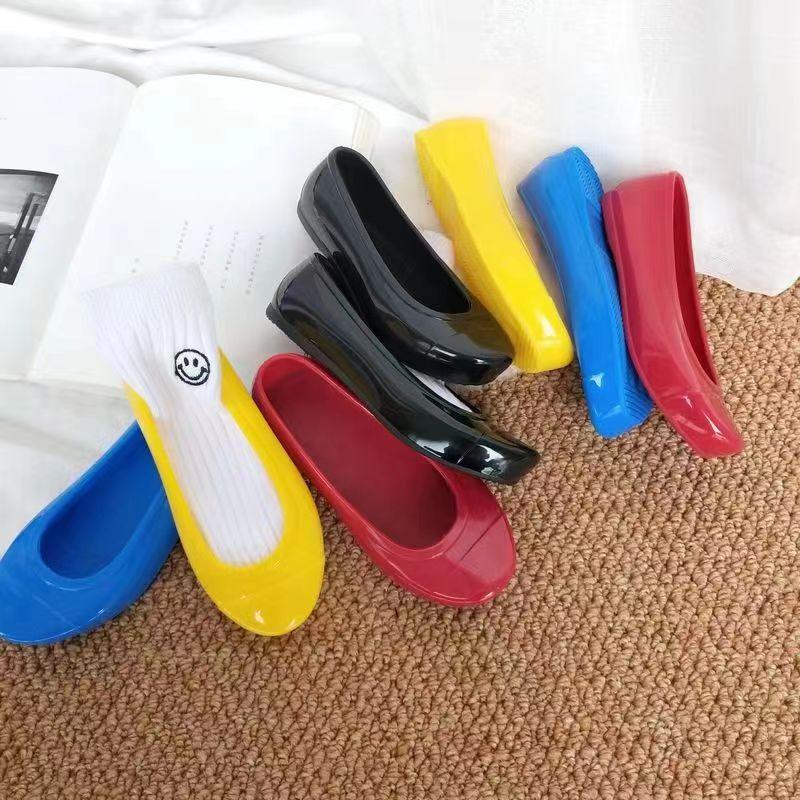 

Heli Shark Spring and Autumn New Classmate Fashion Solid Color Children s Boys and Girls Baby Flat Heel Low Tube Sleeve Children s Rain Shoes 180