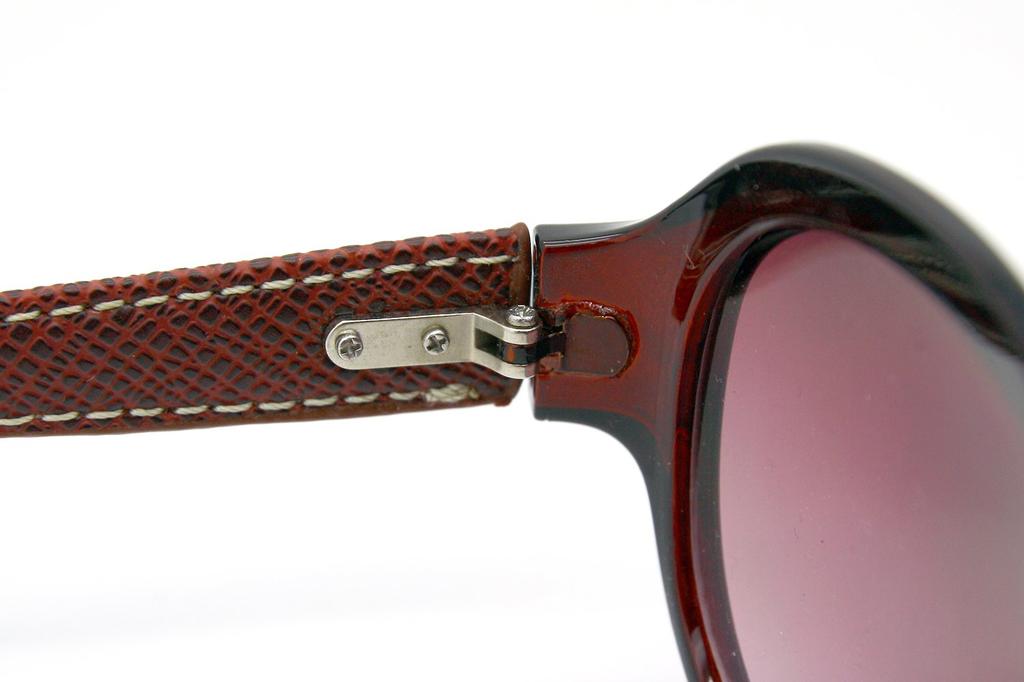 GLADELI Dark Brown Brown Sunglasses with Leather by Sabae Planning G91-89A Extract/Half Women's (Oval Temples)