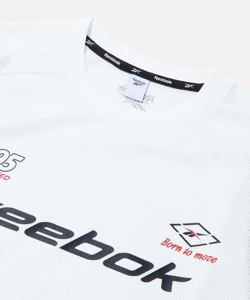 Reebok Sports Jersey Mesh Long Sleeve Tee - Off-White