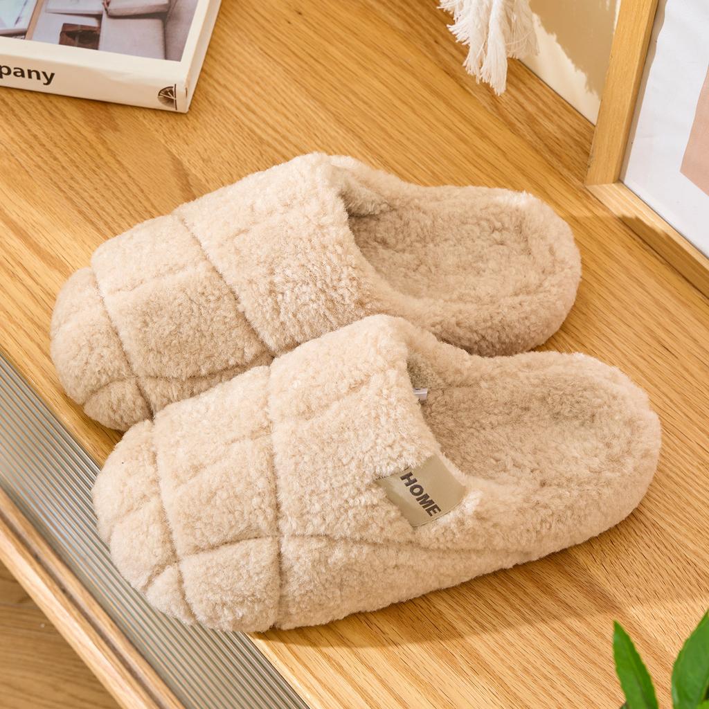 beef tendon sole plush cotton slippers autumn and winter indoor home thick bottom non-slip warm fashion high-end cotton mop