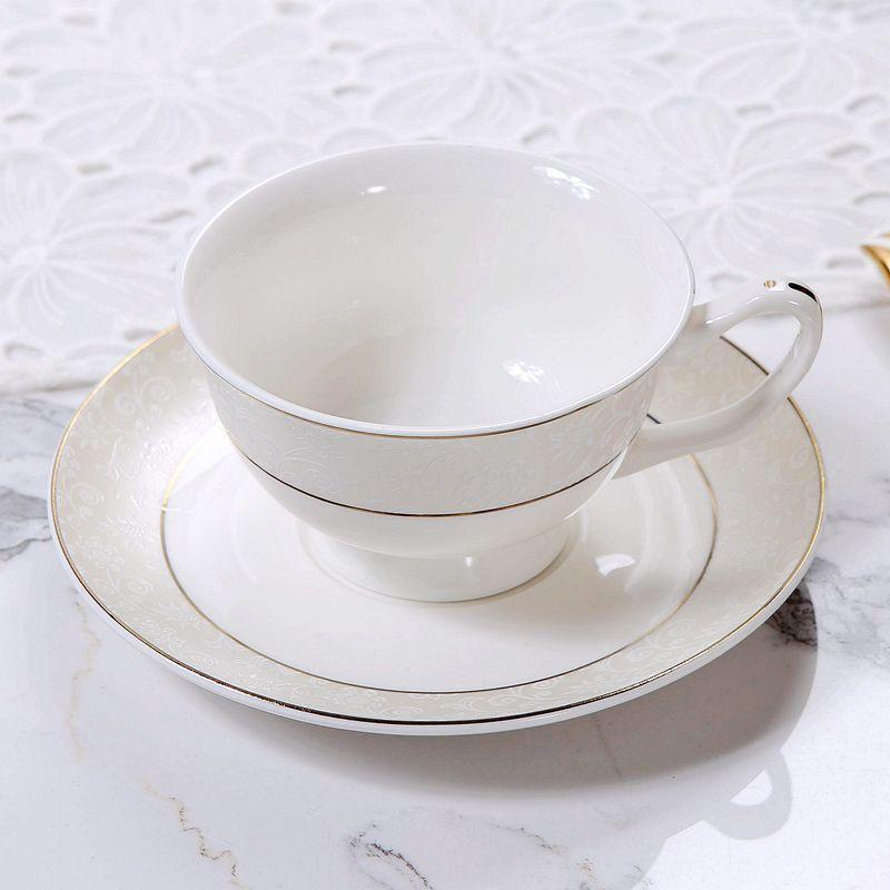 Ceramic Coffee Mug European Court Gold Plated Tea Cup Saucer Set Milk Mug  Afternoon Tea Cup Girlfriend Gathering Birthday Party