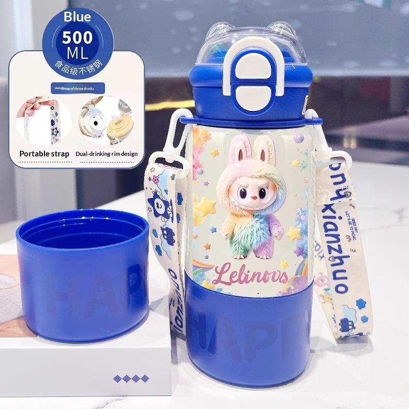 Thermos Cup Children's Double Cup Lid Water Cup Student Use School Convenient Thermal Insulation Pot