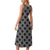 Women's Polka Dot Print Short Sleeve Midi Dress with Pockets for Beach Vacation and Casual Summer Wear