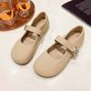 Mary Jane Shoes Women's Flat Shoes Spring and Autumn 2025 New Shallow Mouth Grandma Shoes Gentle Wind with Skirt Small Leather Shoes