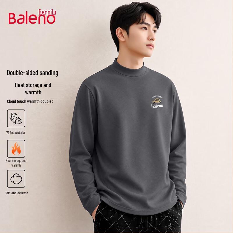 Baleno Men's Thermal Mock Neck Long Sleeve T-Shirt