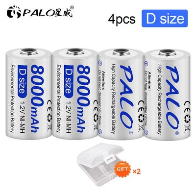 PALO Rechargeable D Battery 8000mah D Battery Rechargeable D Size Battery for Water Heater
