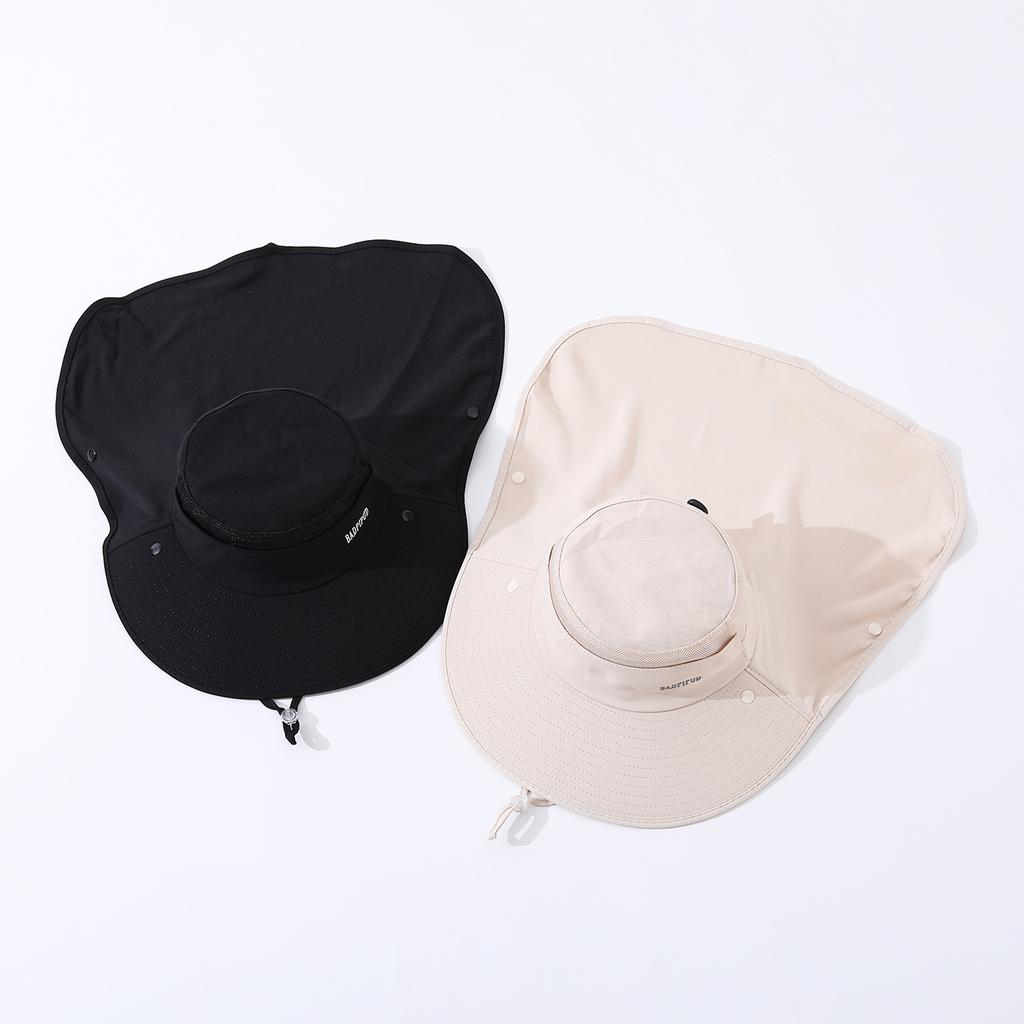 All-round outdoor face and neck protective UVresistant fishing hat with ventilation holes and integrated sunshade cap for summer