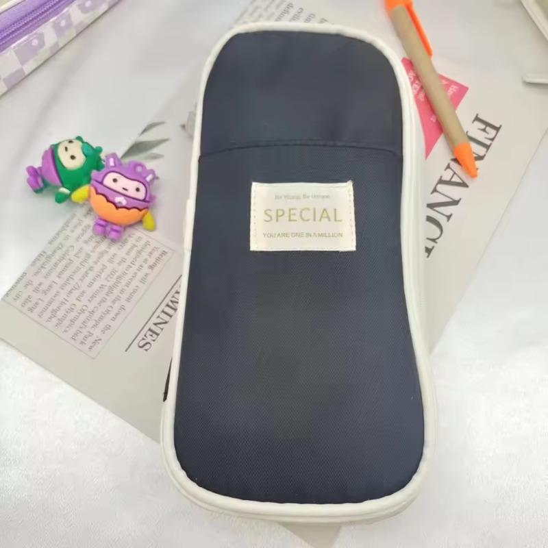Large Capacity Pen Pouch Retractable Pencil Case Double Layers Pen Bag Pencil Box For Primary School Student Stationery