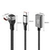 Nylon Braided USB Extension Cord USB to Type c USB Splitter 66W Power Delivery 90Degree Bend Design for Compactly Space