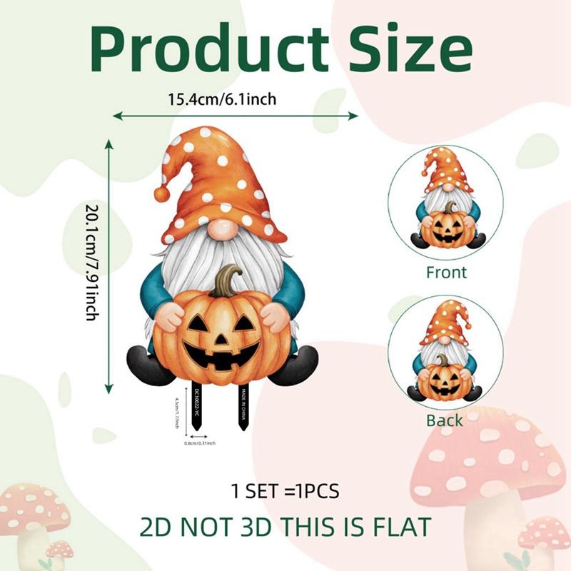Halloween Garden Decoration Ground Cartoon Pumpkin Gnome Ghost Style Insert Stake