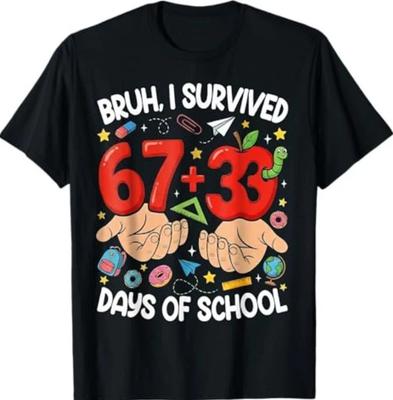 Broer, ik heb 67 33 Dagen School Overleefd 100 Dagen T-shirt