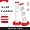 Double-Sided Leveling Contour Ruler for Tiling and Height Positioning
