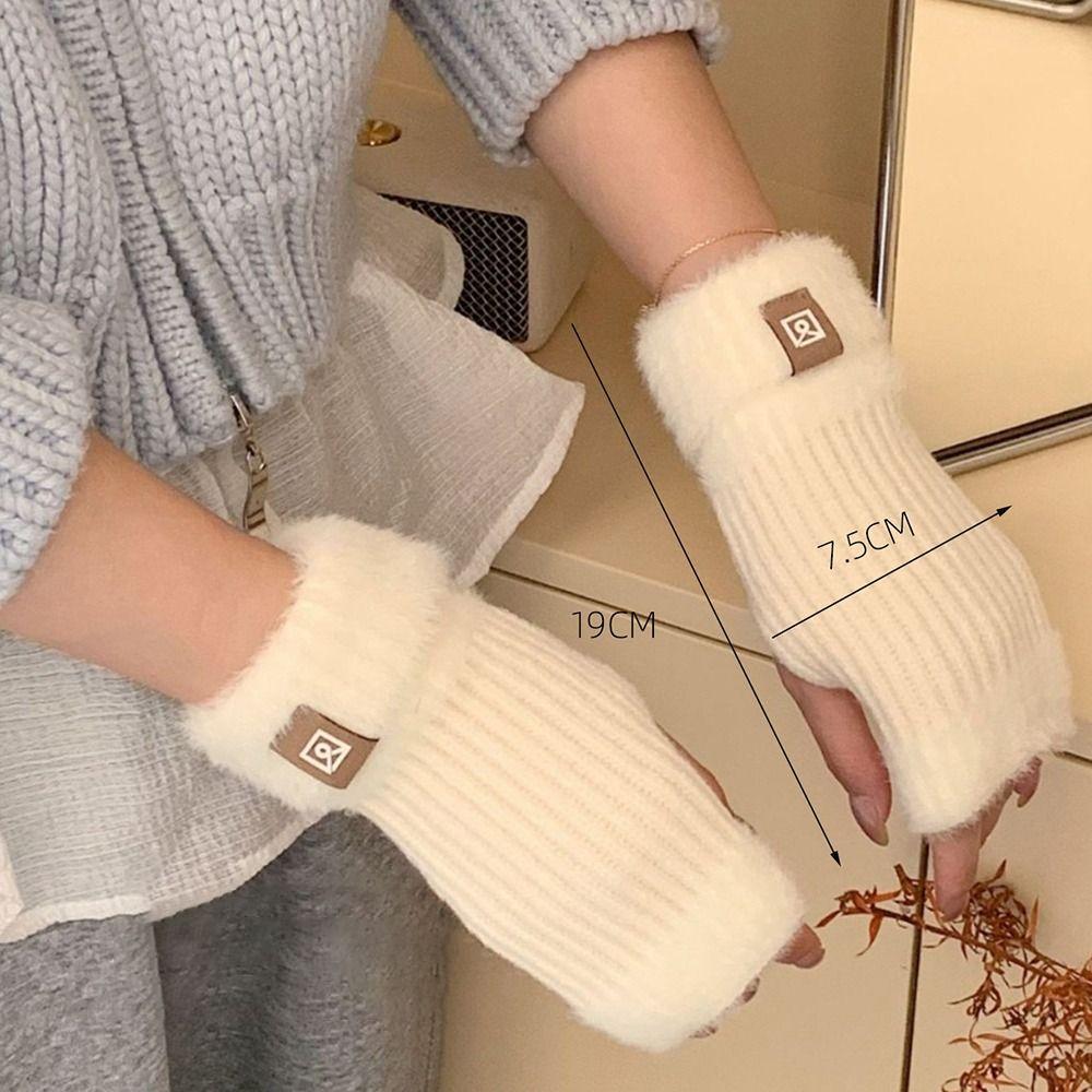 1pair Plush Women's Winter Gloves Touchscreen Thermal Gloves New Handwear Outdoor Cycling