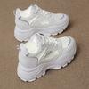 Small Inner Height Increase Small White Shoes Women's Thick-soled Versatile 2025 Spring and Autumn New Dad Women's Breathable Casual Sports Shoes