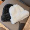 Plush Plush Bucket Hat Warm Panama Hat Outdoor Basin Sun Cap  for Women