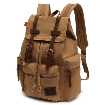 Student Backpack Men's and Women's Canvas Backpack 15.6-inch Computer Bag Large Capacity Retro Bag