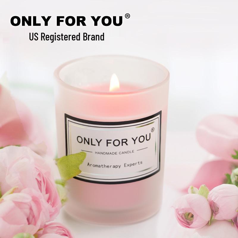 US Brand Soy Wax Scented Birthday Candle - Perfect Gift Frosted White-Pink Wax-Velvet Rose-Red Box