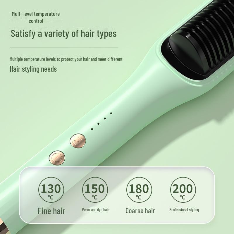 Dual-Purpose Negative Ion Hair Comb and Curler - Lazy Straight Hair and Curling Iron