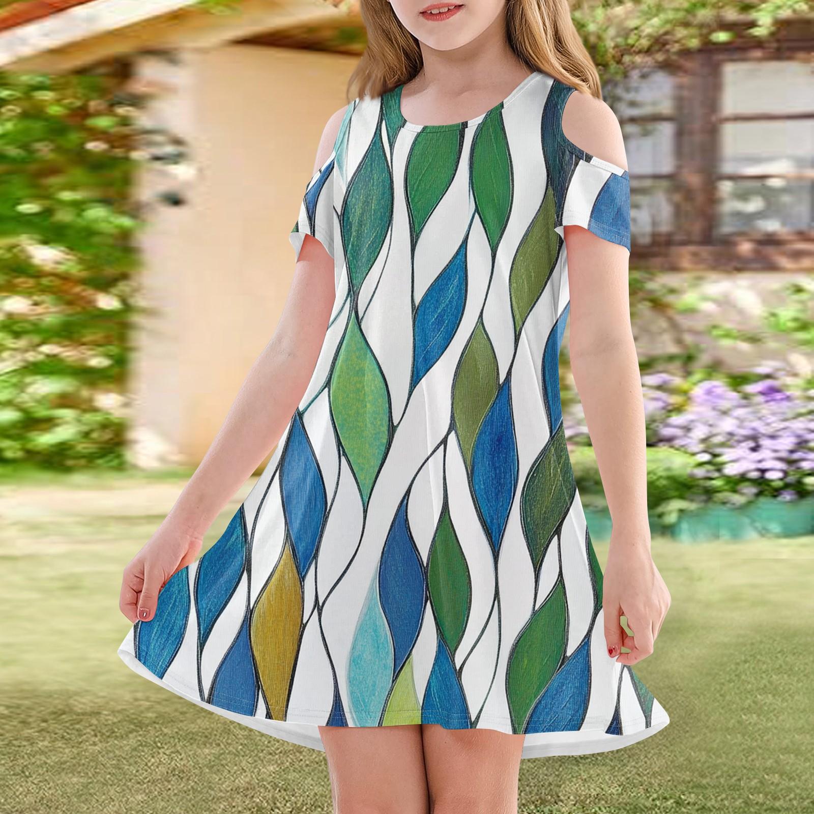 

Платье А-силуэта для девочек - летнее повседневное платье без рукавов для малышей 130