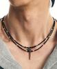 Ssy Double Layered Pendant Onyx Stone Necklace