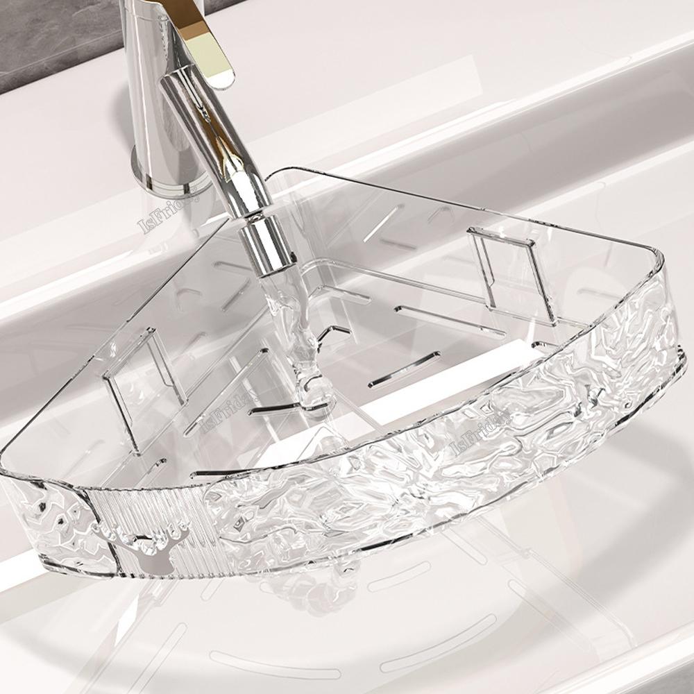 Water Ripple Triangular Shelf High Value Corner Bathroom Shelf Bathroom Shelf Corner Space Storage Rack
