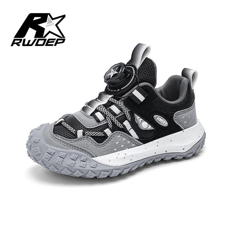 Running shoes, sports shoes, children's shoes, middle-aged children and boys 2025 explosion, red star leather surface, autumn and winter two cotton