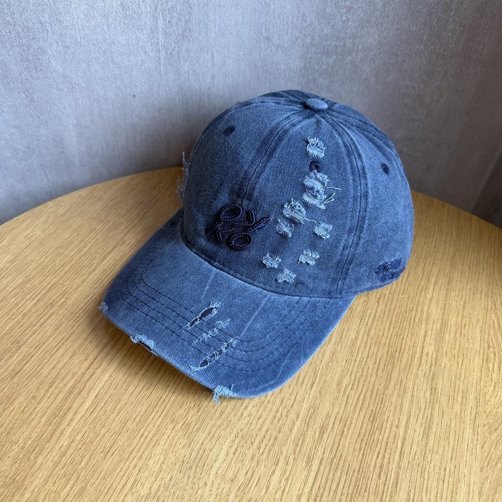 Retro Distressed Waterwash Cotton Letter Baseball Hat For Urban Style Men And Women