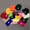 Couple Men Women Fashion Casual Simple Embroidery Solid Color Warm Knitted Hat