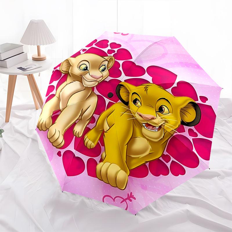 Lion King, Valentine's Day Themed Automatic Opening and Closing Umbrella, Brightly Colored 8-rib Portable Umbrella, Suitable for Men and Women, A Perf