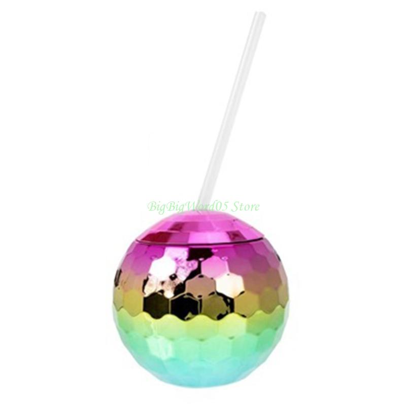 

24TE Nightclub Cocktails Cup with Straw Bachelorettes Partys Decors Discoballs Cups