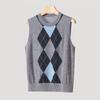 Women'S Diamond Cardigan Vest Vest Sweater Spring New Knitted Vest Vest Bottoming Shirt