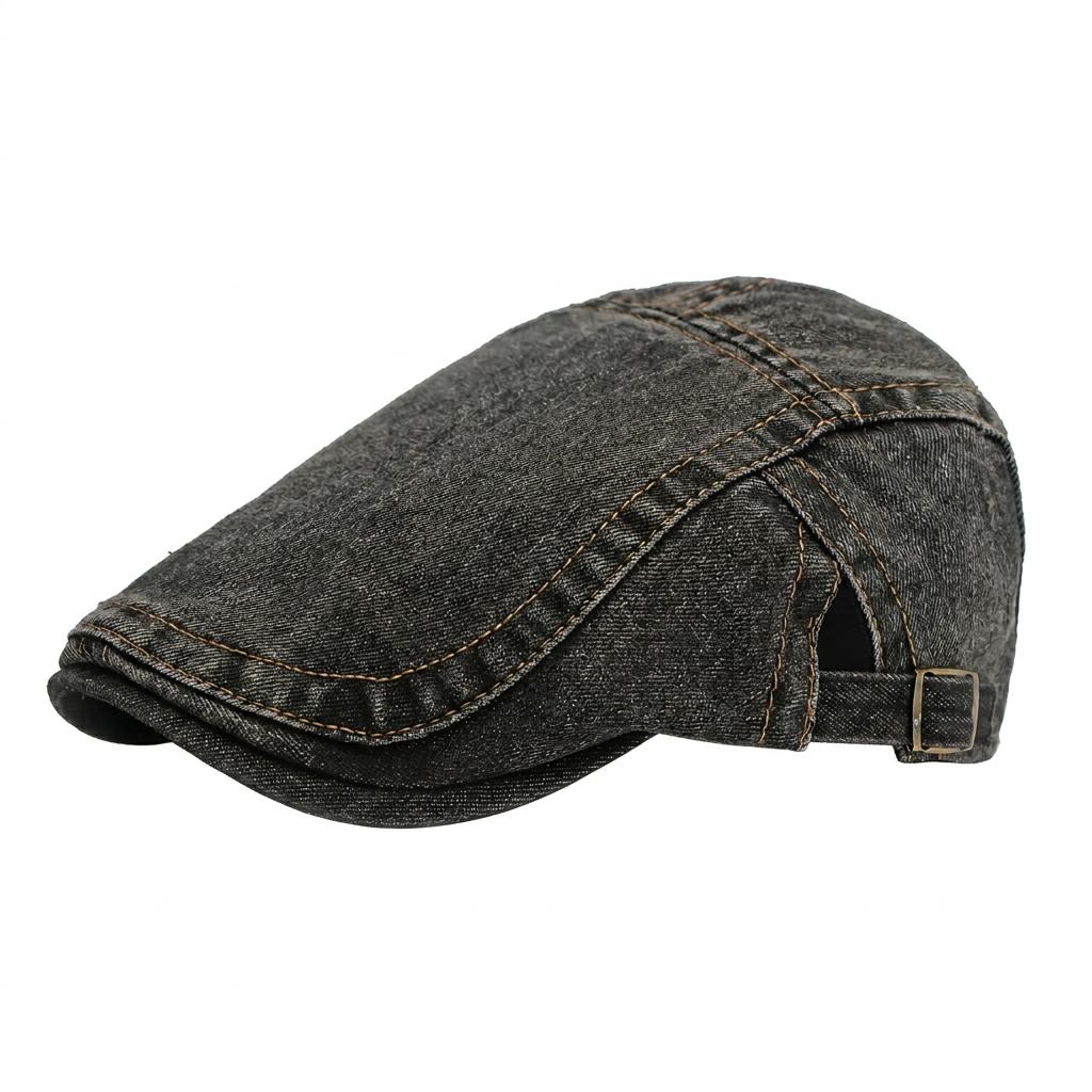 Water Washed Denim Beret Hat Vintage Soft Structured Breathable Unisex One Size Spring Autumn French Style Casual Wear