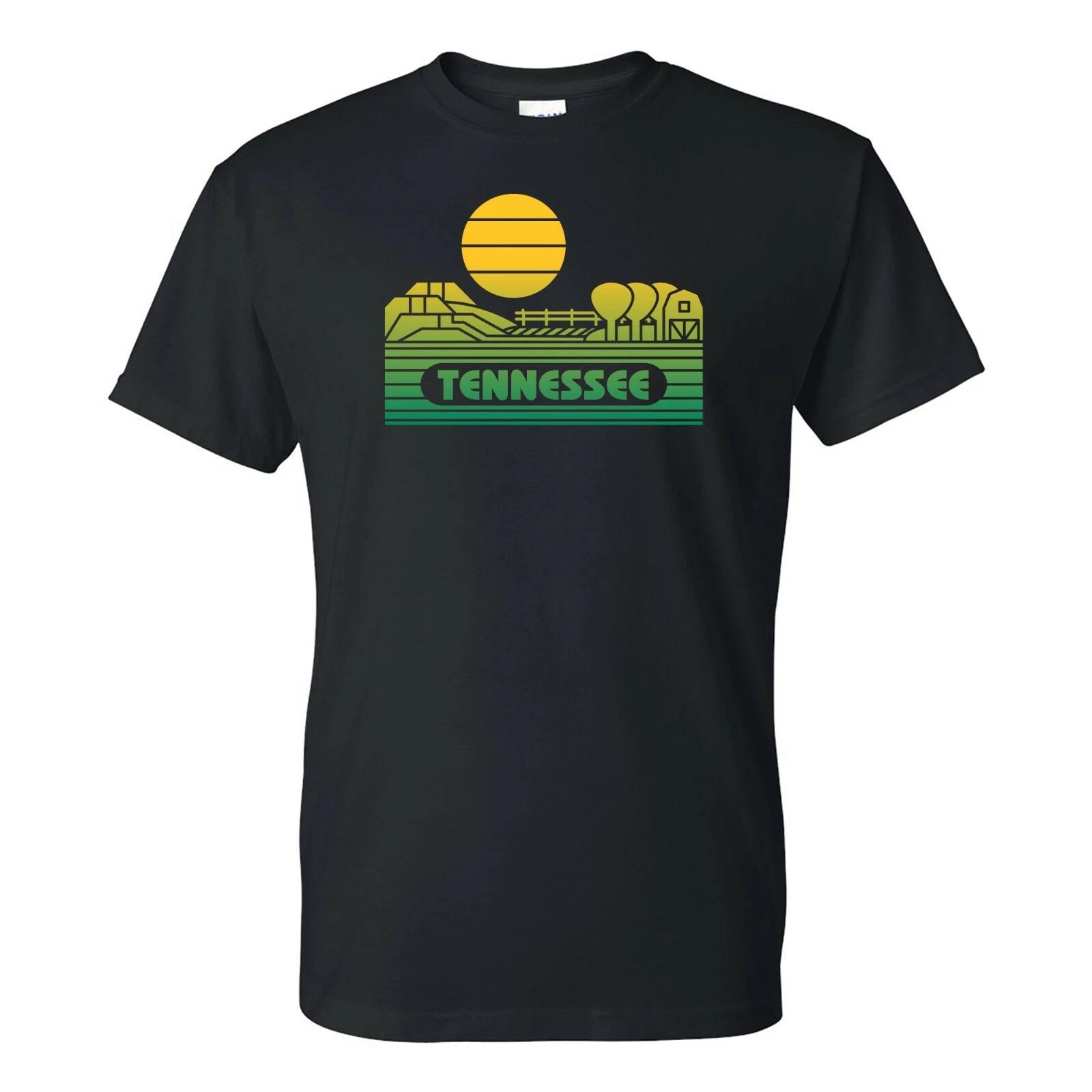 Tennessee Groovy Sunset - Landscape Vacation Home State T Shirt - Black L