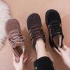 Women's Large Size Soft Sole Winter Warm Fur One Stirrup Snow Boots Padded Lined Ankle Boots Anti-slip Hiking Casual Sports Cotton Boots