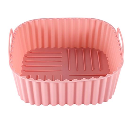 Square Air Fryer Liner Silicone Baking Mat 6.7 Inch Non-Stick Oven Safe Tray BPA-Free Air Fryer Basket for Even Cooking