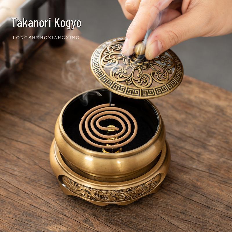 Antique Bronze Incense Burner for Indoor Use - Three-Legged Chinese Zen Aloeswood & Sandalwood Burner for Tea Ceremony & Aromatherapy.