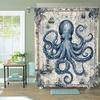 Octopus Pattern Shower Curtain, Waterproof & Machine Washable, for Home, Hotel, Bathroom Decor, One-Piece Design