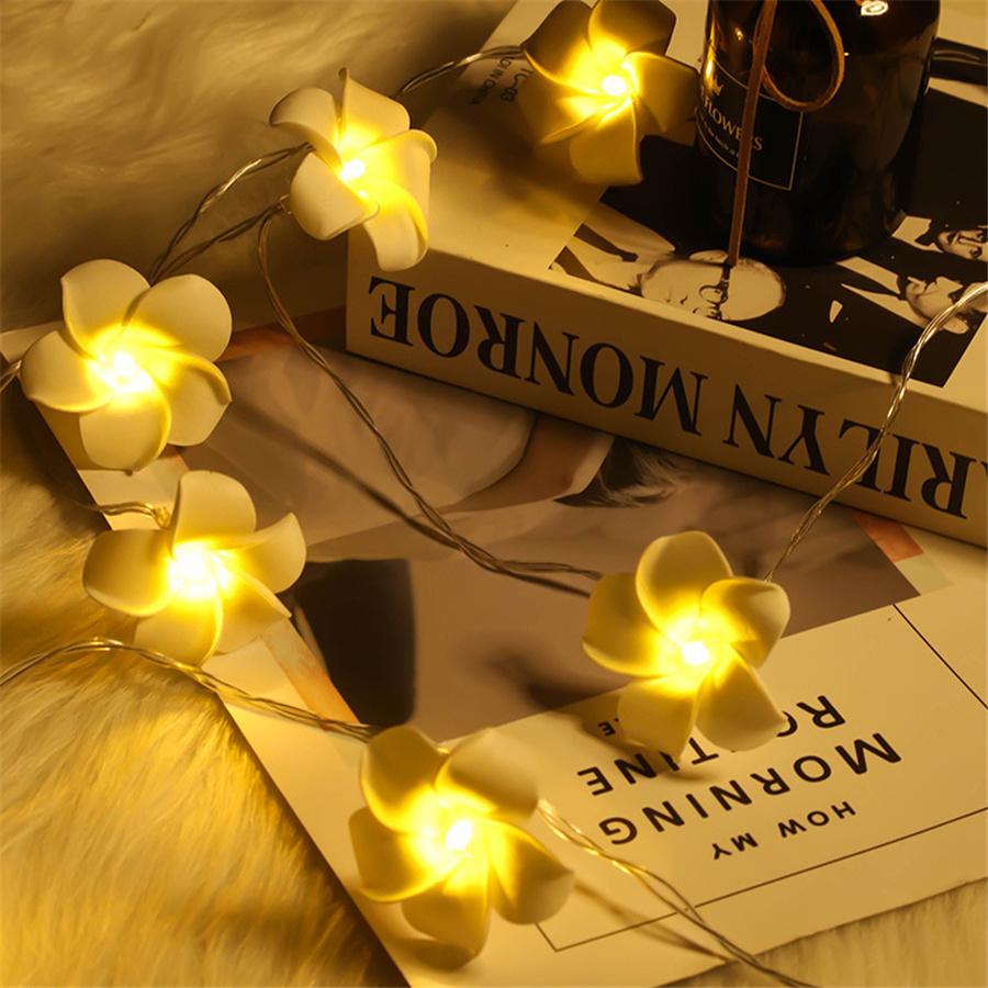 Christmas Decorations 6M 40LEDs Simulation Egg Flower String Lights Battery Powered Creative Garland Party Wedding Fairy Lights