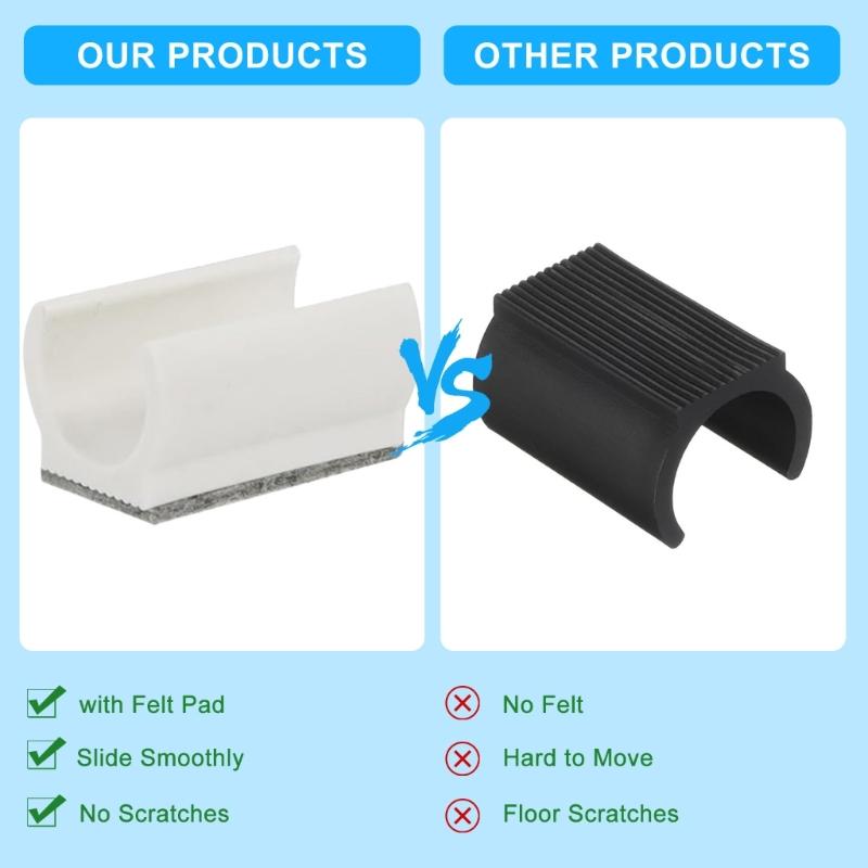 Durability Felted and Plastic Leg Pad U Shaped with Various Furniture Types for Easyly Installation Noise Without